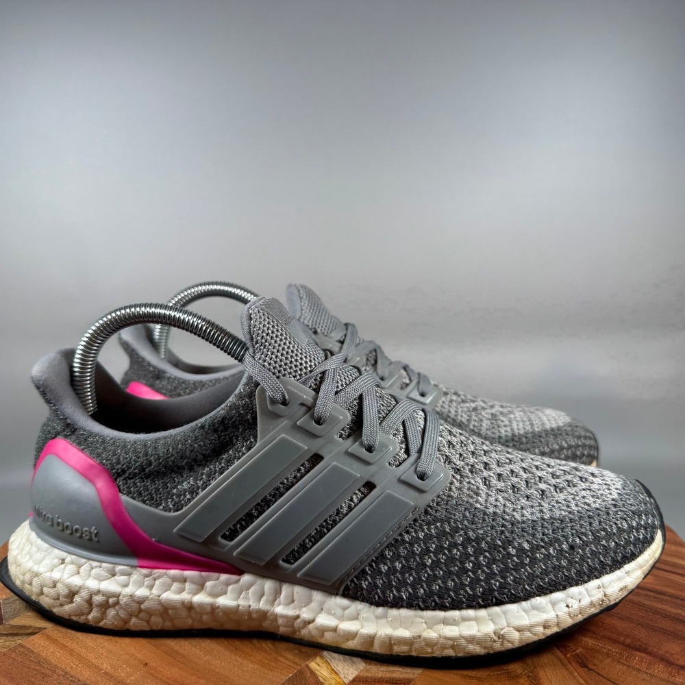 Adidas Ultra Boost 2.0 Grey Shock Pink AQ5936 Womens Size 9 Running Shoes